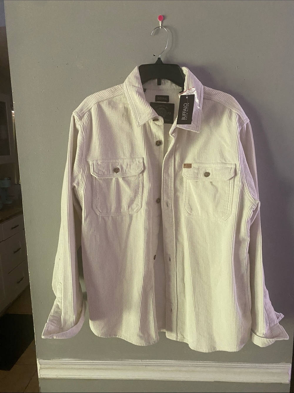Buffalo David Bitton Off-White Corduroy Shirt Jacket